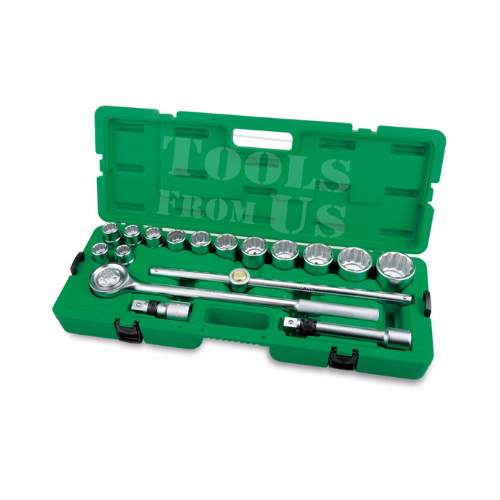 17PCS Professional Grade 34 DR. Flank Socket Set - GCAI1702 TOPTUL 17PCS 3/4″ Drive Flank Socket Set