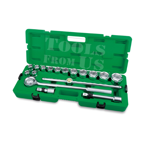 17PCS Professional Grade Flank Socket Set - GCAI1701 TOPTUL 17PCS 3/4″ Drive Flank Socket Set