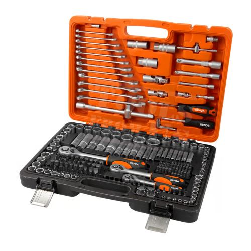KENDO -216pcsSocket Set - 90594 KENDO 216pcs 1/4” & 3/8″ & 1/2” Drive Socket Set