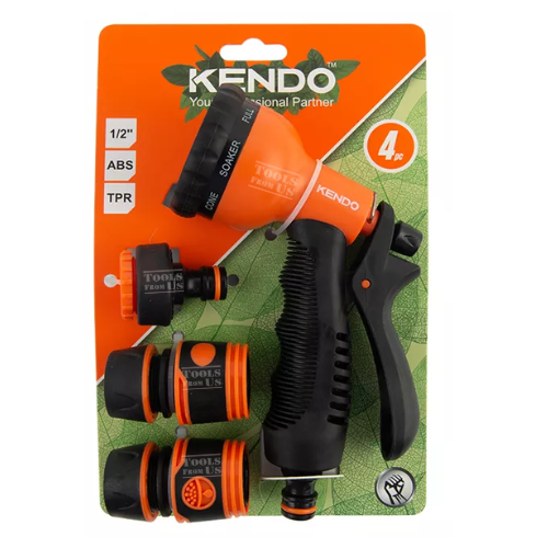 KENDO - 4pcs 8-Pattern Plastic Spray Gun Set -KD-60683 KENDO 4pcs 8-Pattern Plastic Spray Gun Set