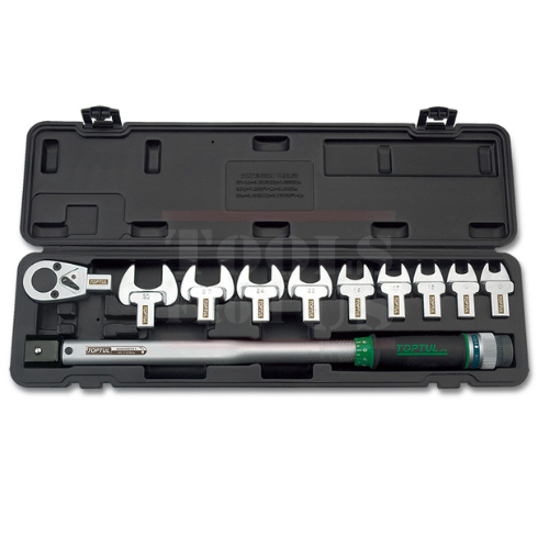 TOPTUL - 10PCS 38 DR. Head-Interchangeable Spanner Torque Wrench Set - GAAI1001 TOPTUL 10PCS 3/8″ DR. Head-Interchangeable Spanner Torque Wrench Set