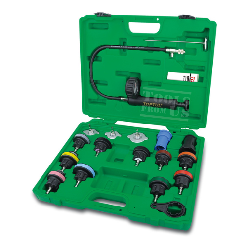 TOPTUL - 18PCS Universal Radiator Pressure Tester Kit -JGAI1802 TOPTUL 18PCS Universal Radiator Pressure Tester Kit