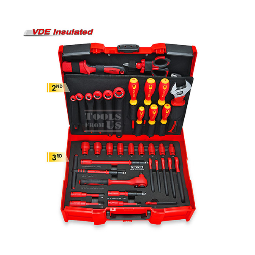 TOPTUL -42PCS VDE Insulated Mechanical Tool Set -GCZ-042A TOPTUL 42PCS VDE Insulated Mechanical Tool Set