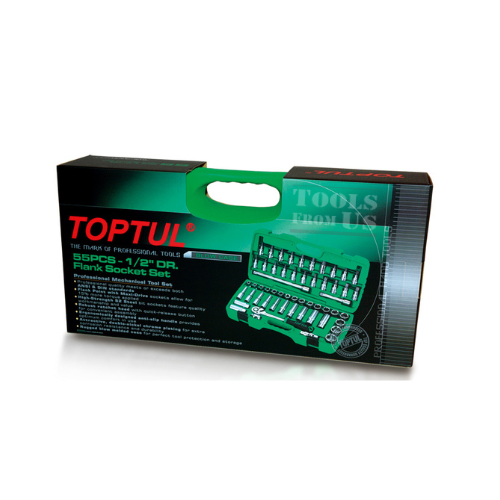 TOPTUL - 55PCS Professional Grade - GAAI5502 TOPTUL 55PCS Professional Grade 1/2″ Drive Flank Socket Set