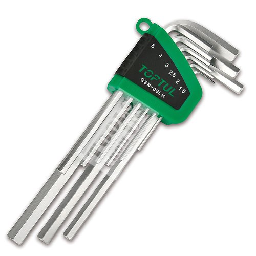 TOPTUL - 9pcs Long Type Hex Key Wrench - GSN09LH TOPTUL 9pcs Long Type Hex Key Wrench