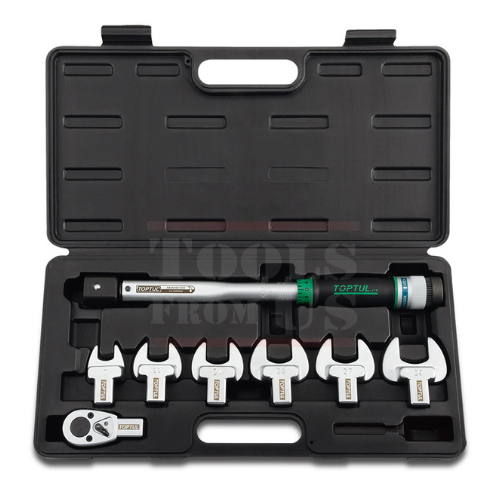 TOPTUL - Head-Interchangeable Spanner Torque Wrench Set - GAAI0801 TOPTUL 8PCS 1/2″ Drive Head-Interchangeable Spanner Torque Wrench Set