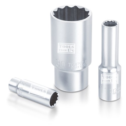 TOPTUL - SOCKET WRENCH -BAEF SERIES TOPTUL 13PCS 3/8″ DR. 12PT Deep Socket Rail Set – METRIC